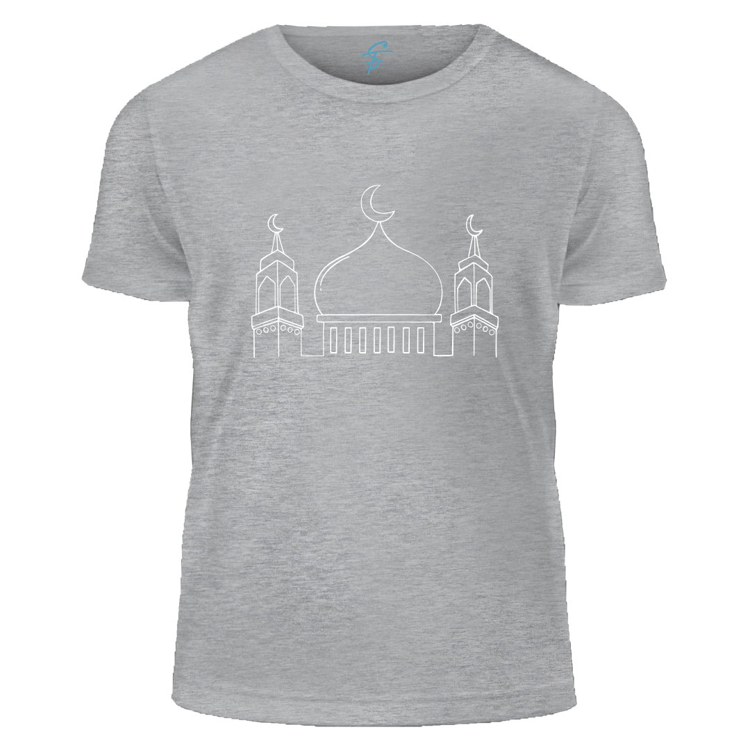 Mosque Design T-Shirt, Islamic Line Art Print, 100% Cotton, Ramadan Collection